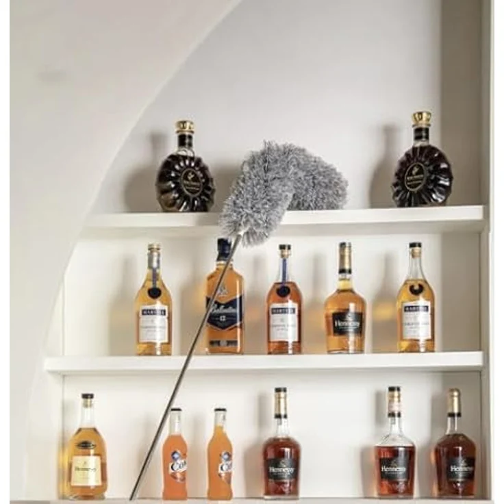 Ruhhy Teleskop-Staubbürste mit zwei Aufsätzen, flexible Reinigung bis 250 cm, grau/silber, 3-teiliges Spar-Set – Bild 5