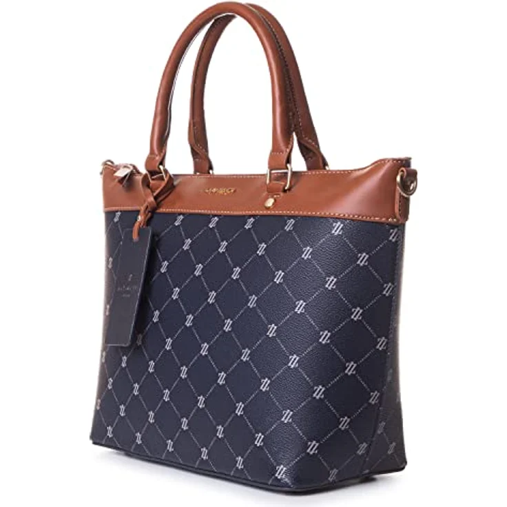 Lazarotti Palermo Handtasche 29 cm, Henkeltasche aus 100% Kunstleder, blau – Bild 3
