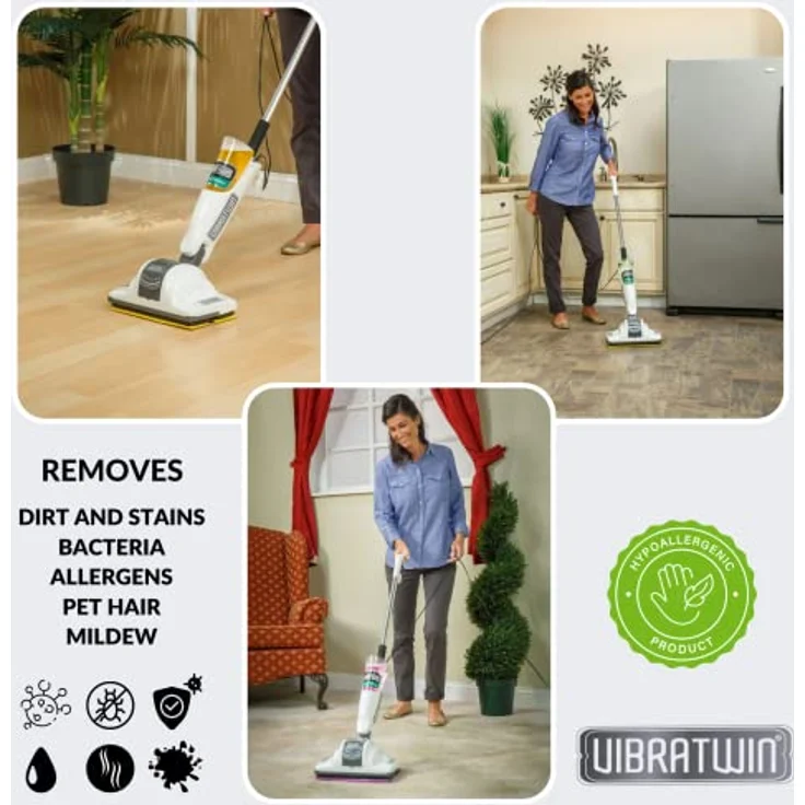 Best direct Vibratwin, Dampfreiniger mit Schallwäschetechnologie, Weiss – Bild 3