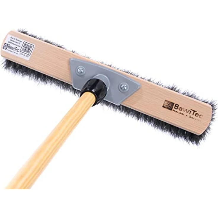 BawiTec XXL Zimmerbesen mit Schraubhalter und Stiel 40cm 120cm Naturhaar Rosshaarbesen Rosshaar Mischung weich schwarz – Bild 3