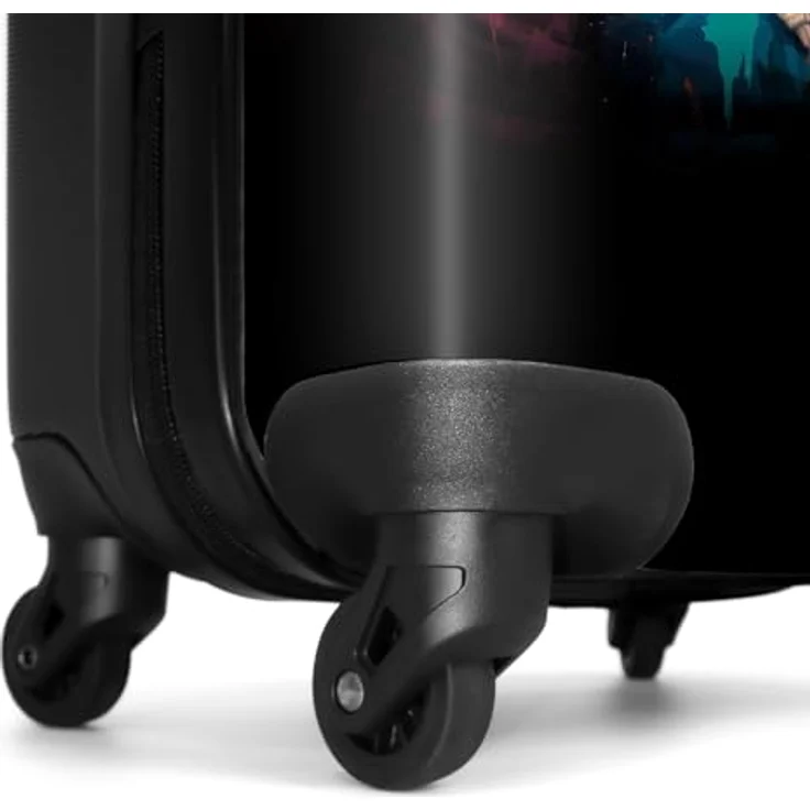 NoBoringSuitcases.com© Hartschalen-Trolley Affe mit bunter Weste 55x35x20cm, 4 Rollen, Handgepäck Koffer Flugzeug – Bild 6