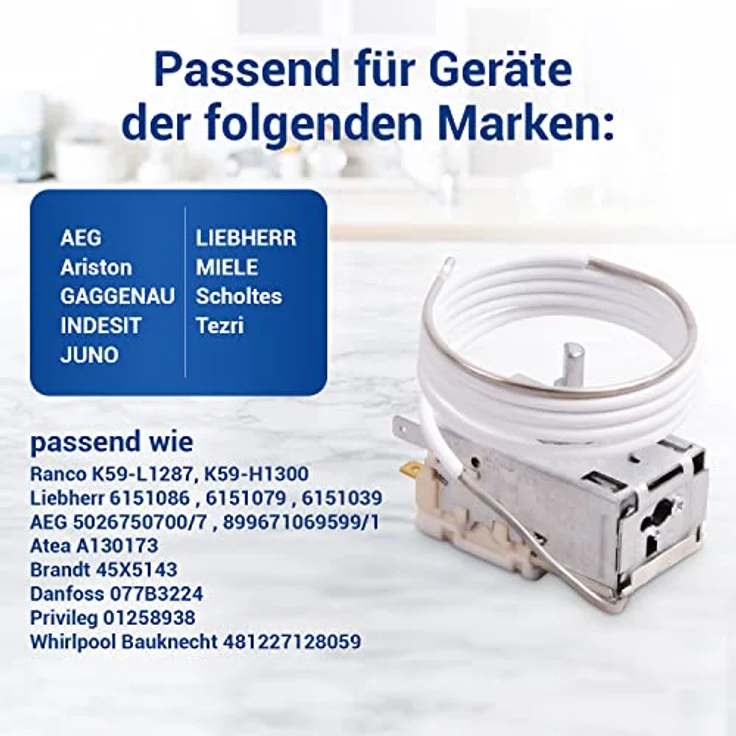 VIOKS Thermostat 900mm Kapillarrohr Ersatz für Liebherr 6151086 Ranco K59 L1287 Thermostate & Zubehör für Kühlschrank Gefrierkombination/Liebherr Kühlschrank Thermostat – Bild 3
