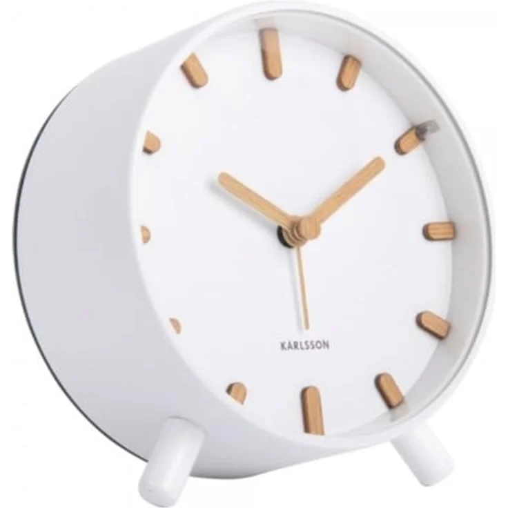 Karlsson Grace Weiss, Klassischer Wecker mit Alarmfunktion, Analog, Batteriebetrieb – Bild 2
