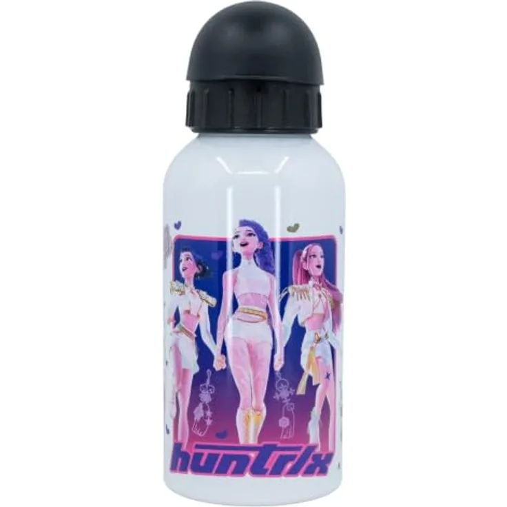 K-Pop Demon Hunters Trinkflasche Aluminium 400 ml, leichte Kinderflasche für Schule und Freizeit, kompakt und handlich