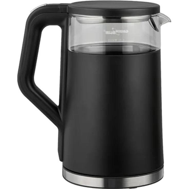 GreenBlue GB670 B, Kabelloser Wasserkocher 1,7 L mit Temperaturwahl, Glasbehälter, 2200 W, schwarz – Bild 5