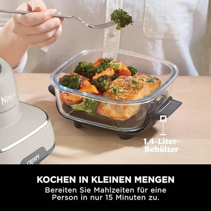 NINJA Fritteuse Crispi FN101EUST, Heißluftfritteuse mit 4 Kochfunktionen, 3,8 L Kapazität, Glasbehälter, hitzebeständig, BPA-frei – Bild 8