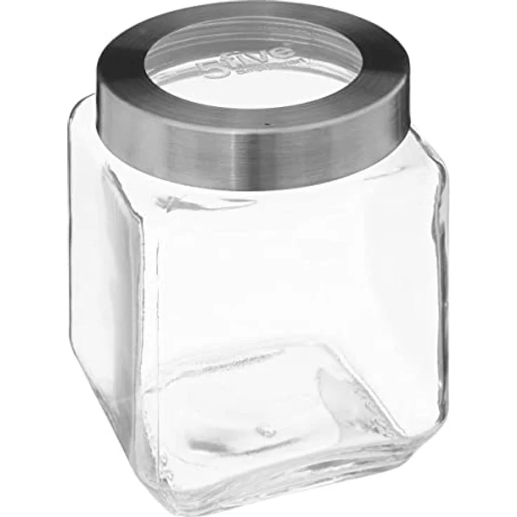 5 five simply smart FIVE Glas 1,2 l, verspiegelt und transparent, Einmachglas – Bild 1