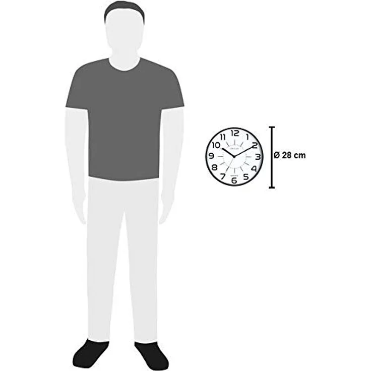 Unilux Wanduhr pop 28,5cm in schwarz großes Ziffernblatt, lautlos, ohne Ticken – Bild 3