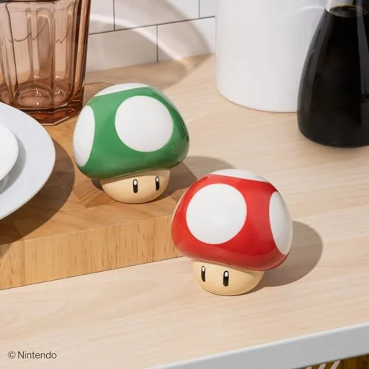 Paladone Super Mario Brothers Pilz- und Pfefferstreuer, Keramikset in rot und grün, offizielles Nintendo-Lizenzprodukt für Küche und Heimdekoration – Bild 3
