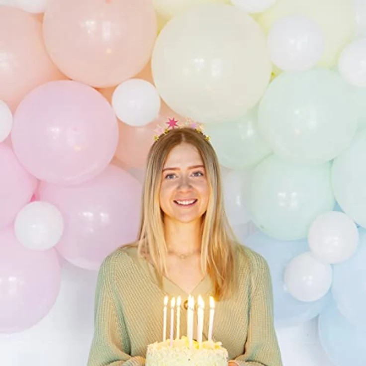 Packung mit 16 Regenbogen-Pastell Geburtstagskerzen mit Halterungen | Lang, Dünn, 10 cm | Kerzen Geburtstag Kuchendeko Geburtstagskerzen Kinder, Tochter, Mädchen-Party, 16, 18, 21, Babyparty, Ostern – Bild 5