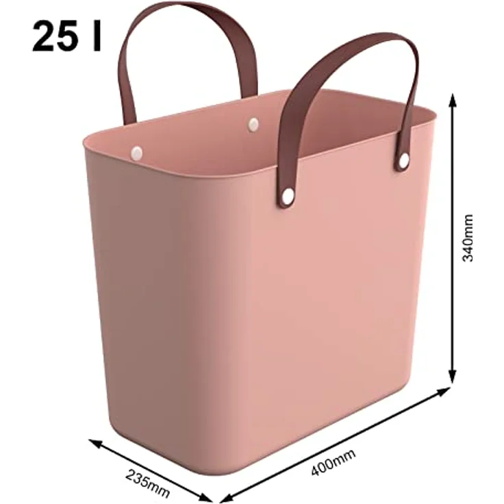 Rotho Albula Einkaufskorb 25l, Kunststoff (PP recycelt) , rosa , 25l – Bild 3