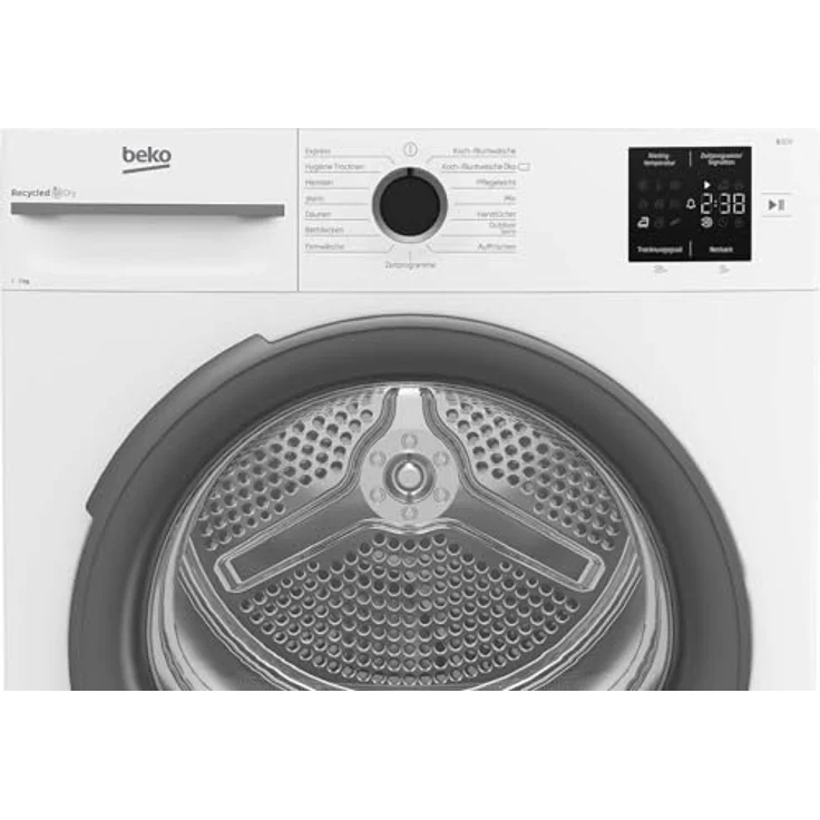 Beko BM3T37210W1 Wärmepumpentrockner, 7 kg, 15 Programme, Sensortrocknung, Säulenfähig, Aquawave Schontrommel, Weiß – Bild 4