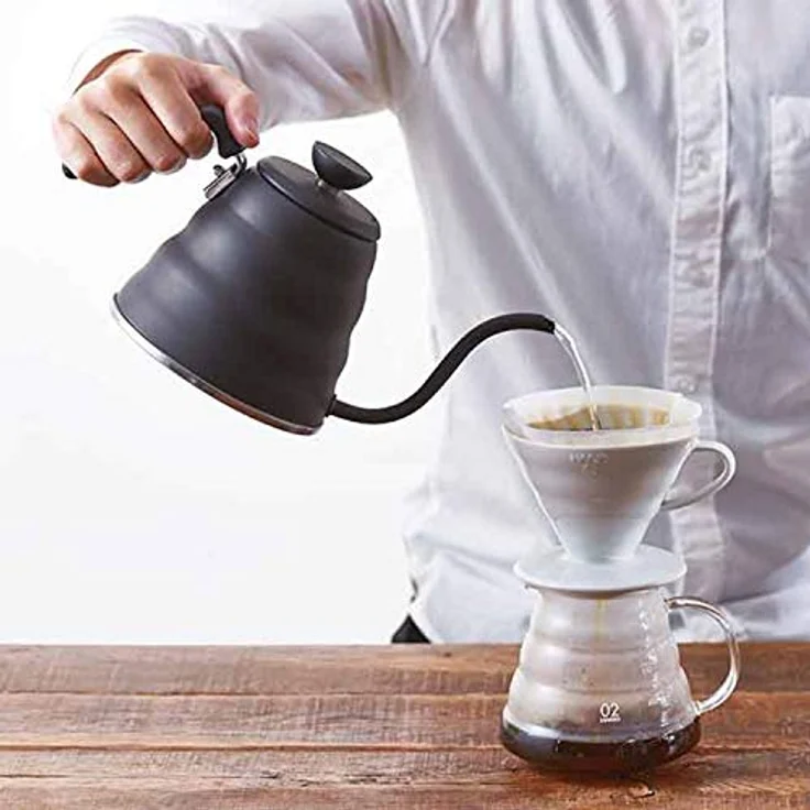 Hario VKB-100HSV V60 Bouno Kaffeetropfkessel Schwanenhals Stovetop Black (1.2L- 1200 ml) schwarz – Bild 2