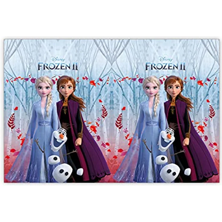 Procos 10210595 - Partyset XXL Disney Frozen 2, 45-teiliges Set, 8 Teller, 8 Becher, 20 Servietten, 1 Tischdecke, 6 Partytüten, 1 Wimpelkette, 1 Banner, Einweggeschirr, Partygeschirr, Tischdekoration – Bild 4