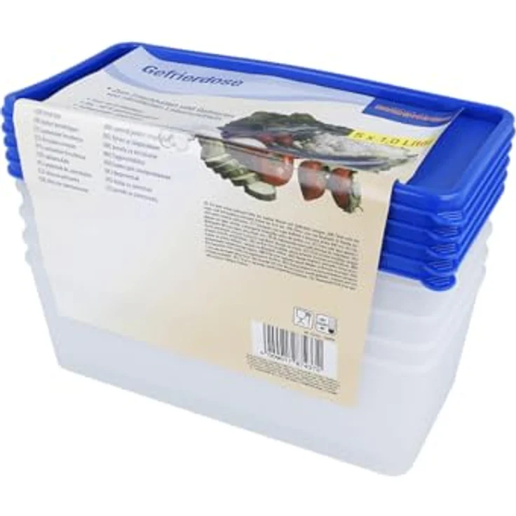 EUROHOME Vorratsdose - 5er Gefrierdosen Set 1L zur Frischhaltung und sicheren Lagerung - luftdicht - mikrowellengeeignet - spülmaschinenfest - 5er Set, grün – Bild 1