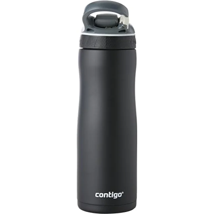 Contigo Ashland Chill Trinkflasche mit Strohhalm, große BPA-freie Edelstahl Wasserflasche, Thermosflasche auslaufsicher, hält Getränke bis zu 24h kühl; für Sport, Fahrrad, Joggen, Wandern, 590 ml – Bild 2