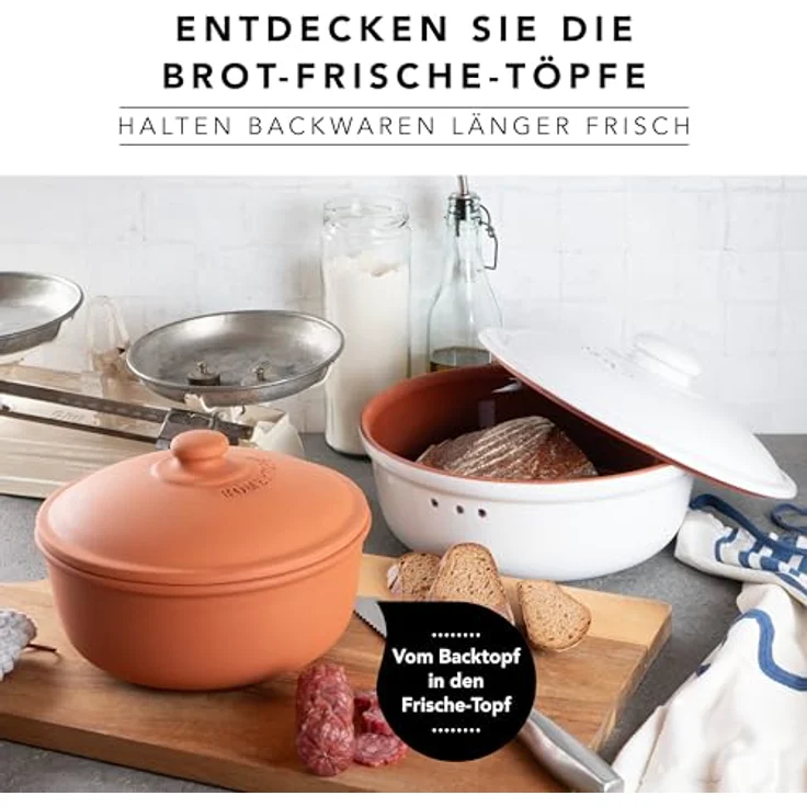 Römertopf Brotbacktopf rund terrakotta m.Deckel im MOB – Bild 8