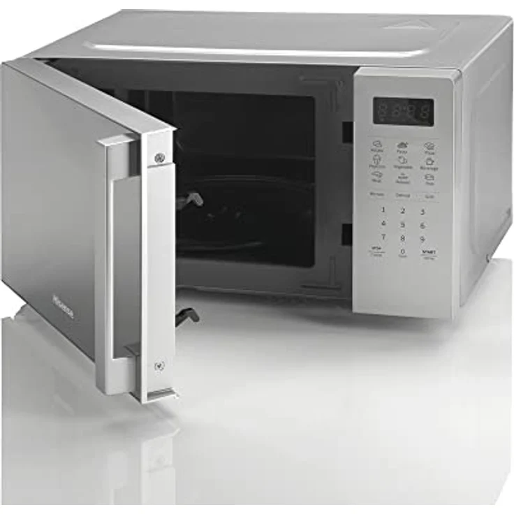 Hisense H20MOMS4HG Mikrowelle mit Grill, Standgerät, 700 Watt, 20 Liter Garraum, 7 Leistungsstufen, silber – Bild 3