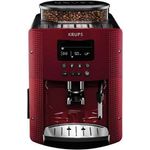 Krups Kaffeevollautomat EA8155, Kompaktes Design mit Metall-Brühgruppe, rot