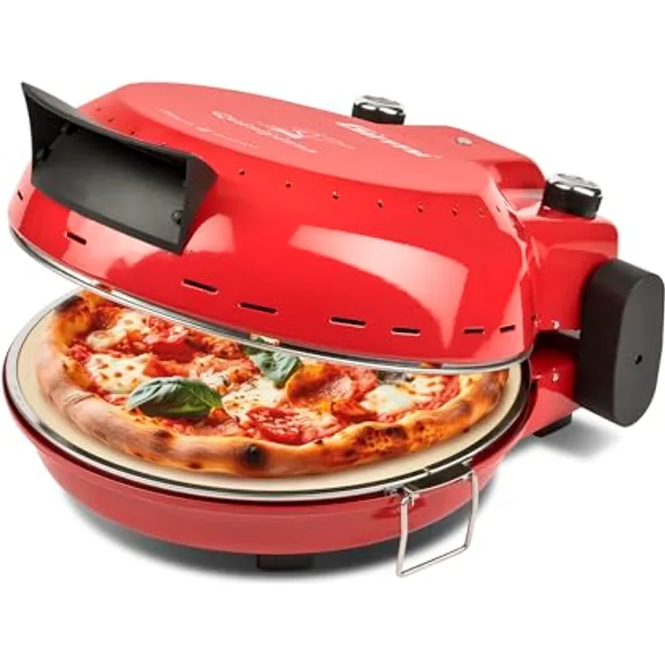 Girmi Pizzaofen FP5002 ROT, Minibackofen für perfekte Pizzen