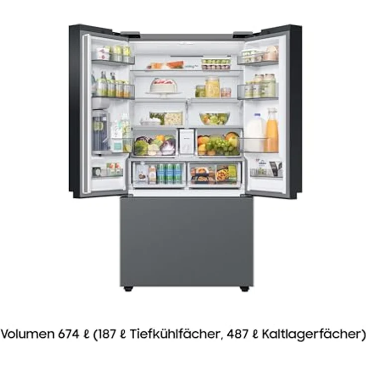 Samsung RF24BB620ES9EF French-Door-Kühlschrank mit Gefrierfach, 177,8 cm, 674 l, SmartThings AI Energy Mode, Autofill Water Pitcher, Dual Ice Maker, Edelstahl Look – Bild 3