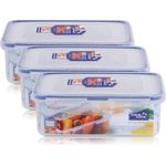 Lock&Lock HPL817T Frischhaltedose 1 Liter - Luft & Wasserdicht (3er Pack) - Transparent