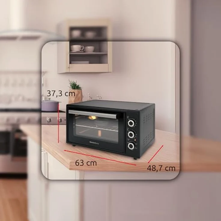 Melchioni Minibackofen 118380045, 45L Garraum mit Umluftfunktion und 300°C, manuelle Bedienung, emaillierte Innenwände – Bild 5