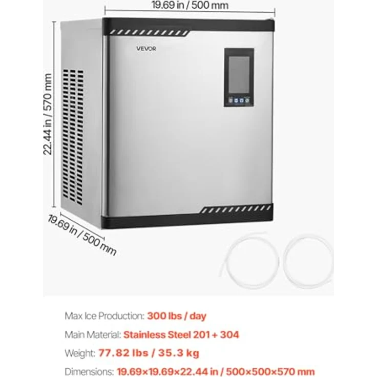 VEVOR Kopf-Eismaschine, 136 kg/Tag Edelstahl mit intelligentem Bedienfeld, Selbstreinigung, einstellbarer Dicke für Restaurant, Bar, Café, Hotel – Bild 7