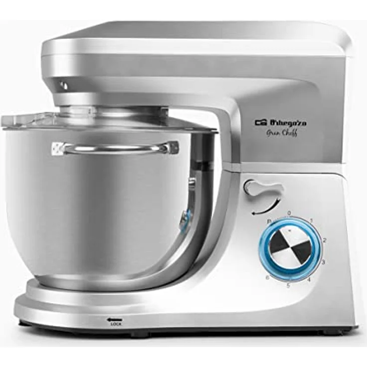 Orbegozo AM 8000 - Knetmaschine, 7 Liter, sechs Stufen, Planetenbewegung, Behälter aus Edelstahl, neigbarer Kopf, AC-Motor, 1800 W - Küchenmaschine mit Schutzdeckel und Planetenbewegung – Bild 2