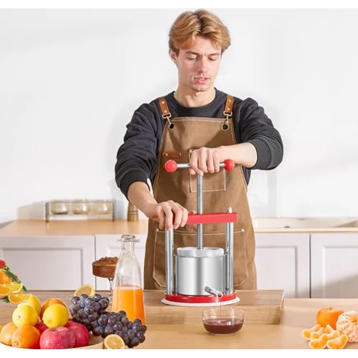 VEVOR Obstweinpresse Apfelmühle (1,65 L) mit 2 Edelstahlfässern, manueller Entsafter und robustem Design für gesunden Saft – Bild 8
