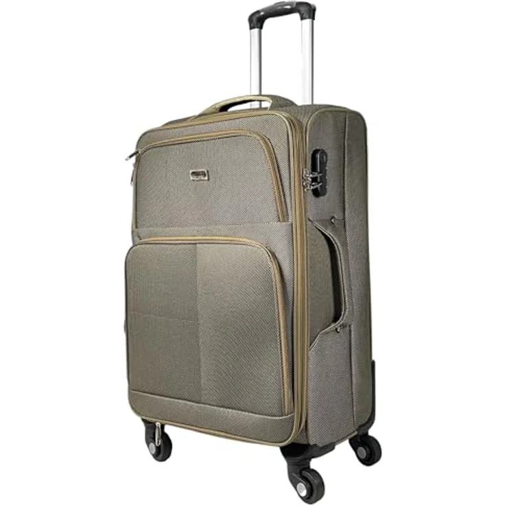 MY TRAVEL BAG Großer Koffer (75cm) Khaki, Stoff Reisekoffer Trolley Erweiterbar mit Zwillingsrollen, ultraleicht und robust – Bild 1
