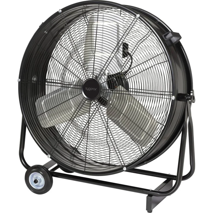 Sygonix Bodenventilator 330W, schwenkbar mit 3 Geschwindigkeitsstufen, Ø 745mm, Höhe 776mm, schwarz