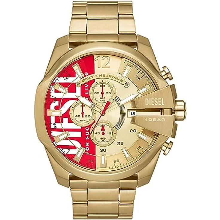 Diesel Herrenuhr Mega Chief quarz/chrono Uhrwerk 51mm Gehäusegröße mit einem Edelstahlarmband DZ4642 – Bild 1