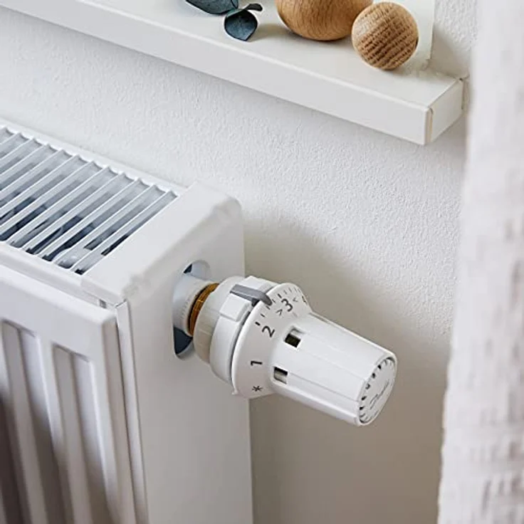 Danfoss RAW 5010, Thermostatkopf mit eingebautem Flüssigkeitsfühler, Temperaturbereich 8 - 28 °C, Verkehrsweiß RAL 9016, Wartungsfrei, Schnappbefestigung – Bild 2