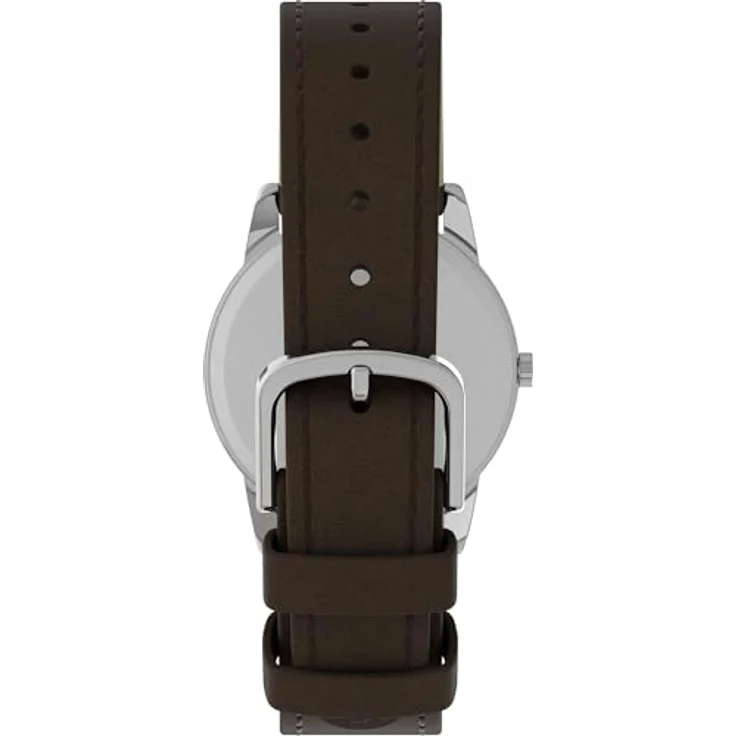 Timex Easy Reader 35mm, Analog Uhr mit Datum, Indiglo Light und schwarzem Lederarmband – Bild 3