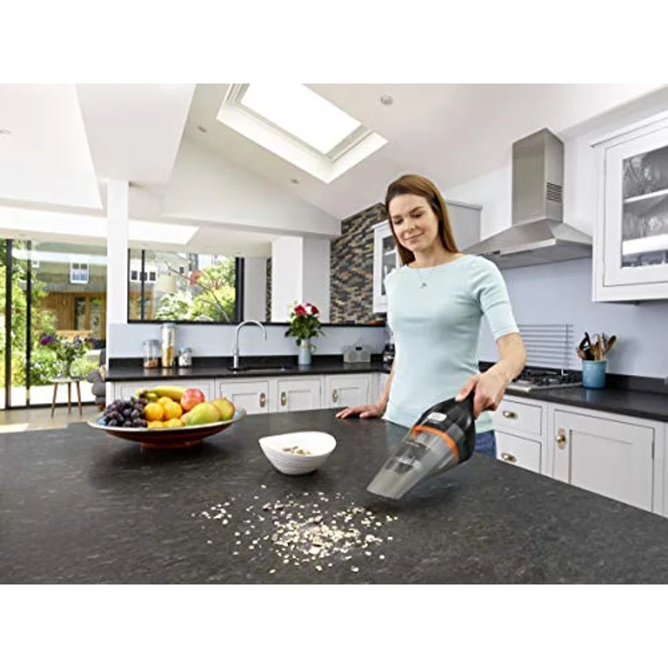 Black + Decker NCV115JL-QW, NVC115JL-QW Handstaubsauger, kabellos, 8 Airwatts-3,6 V-1,5 Ah, Kapazität des Schüssels: 325 ML-Ladegerät per Klinkenstecker, Schwarz – Bild 7