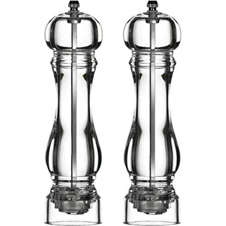 Premier Housewares Salz- und Pfeffermühlen-Set, 22 cm, Acryl durchsichtig – Bild 2