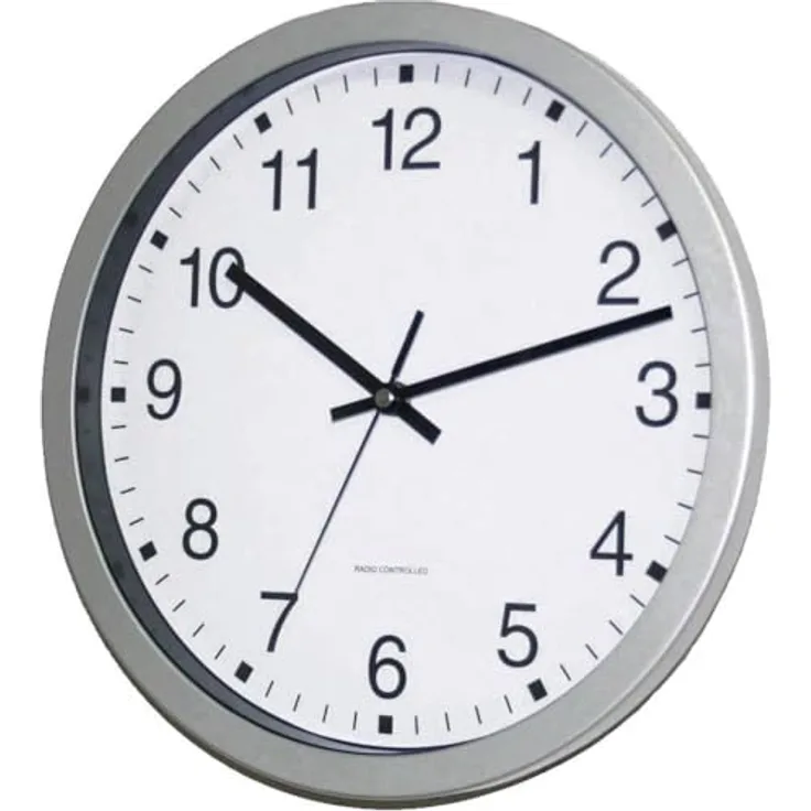 EuroTime 56831-07 Funk Wanduhr 30cm x 4.3cm Silber