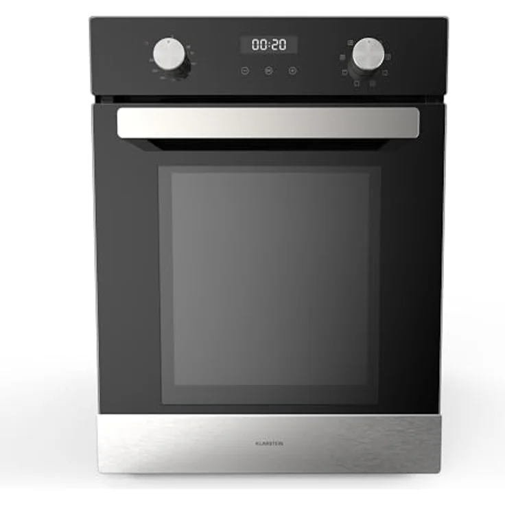 Klarstein Verosteel Einbaubackofen 45 cm - 49L, 8 Betriebsmodi, Energieeffizienz A, Edelstahl & Schwarzglas, Timer, Doppelverglasung – Bild 1