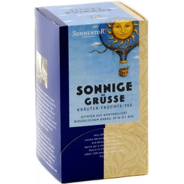 Sonnentor Sonnige Grüße Bio - 45 g, Tee mit Erdbeere & Apfel, idealer Durstlöscher – Bild 2
