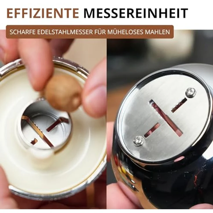 Westmark Muskatmühle mit Vorratsfläche für bis zu 9 Muskatnüsse, Kunststoff-Rostfreier Edelstahl, Silber-Transparent, 69572260 – Bild 6