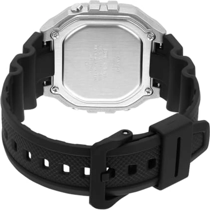Casio Herren-Digitaluhr W-218HM-7AVEF, Schwarz/Stahlfarben mit Kunststoffarmband – Bild 4