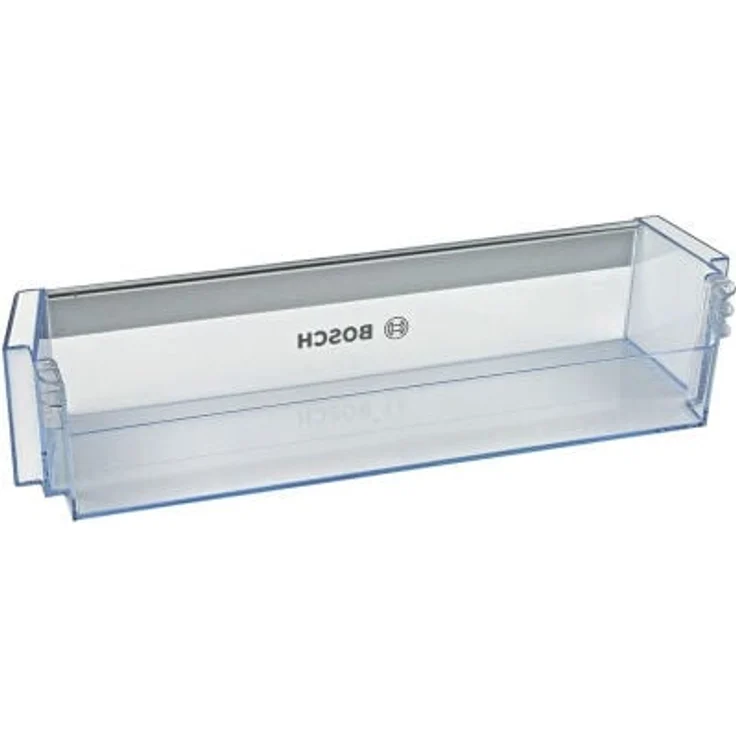Bosch Flaschenhalter für Kühlschränke, geeignet für zahlreiche Modelle, Transparente Ausführung