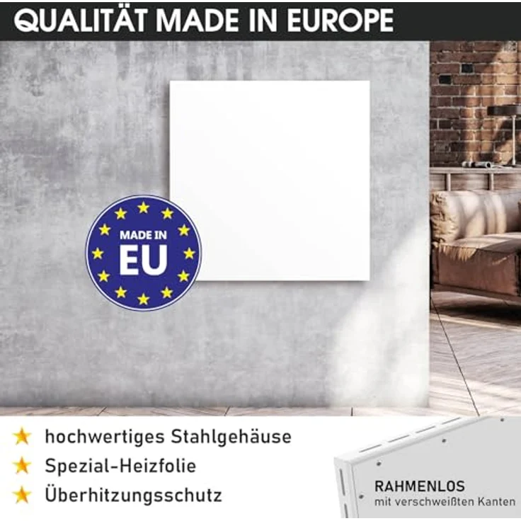 BRAST® Infrarotheizung Hybrid | 300-1100 Watt | Hoher Wirkungsgrad | Ultraflache Bauweise | Überhitzungsschutz | Inkl. Wandhalterung | Basicline ISP-HB 450 – Bild 4