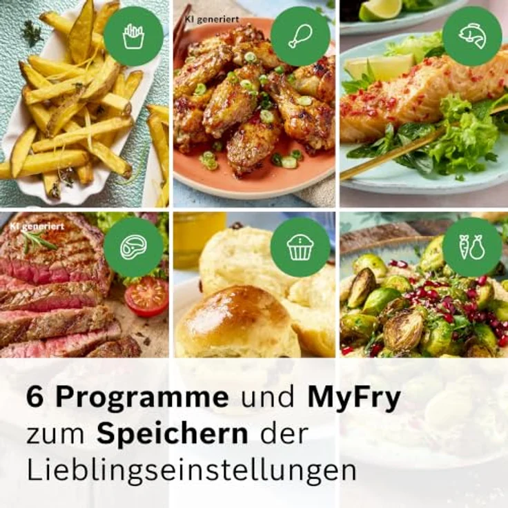 Bosch Heißluftfritteuse Serie 4, Doppelkammer, 9L (2 * 4,5L), Airfryer Dual mit 6 Programmen, PFAS-frei – Bild 9