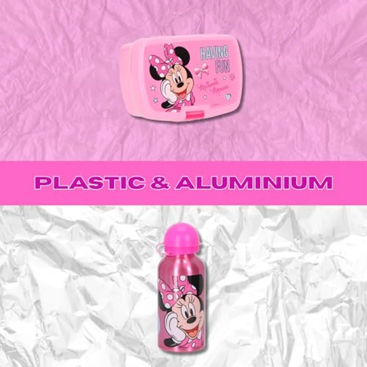 Disney Minnie Mouse Lunchpaket, Lunchbox mit 400 ml auslaufsicherer Trinkflasche, rosa – Bild 3
