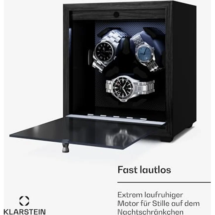 Klarstein Uhrenbeweger Brienz, 3-fach Uhrenbox mit Holz-Optik, 4 Rotationsmodi und integrierter LED-Beleuchtung – Bild 4