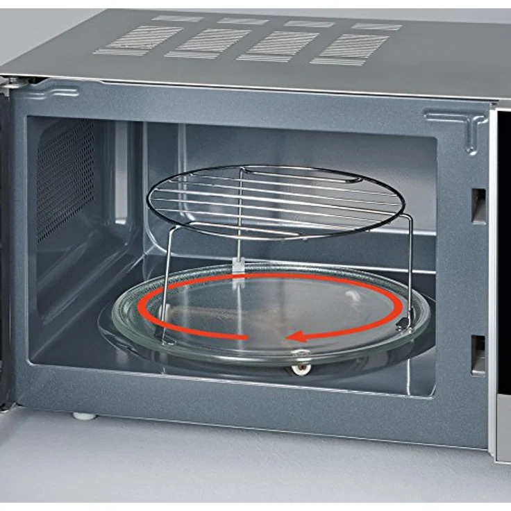 Severin MW 7771 Mikrowelle, 20 Liter Garraum, Standgerät, 700 Watt, mit Grill, Auftauprogramm, Timer, inkl. Grillrost, grau, schwarz – Bild 5