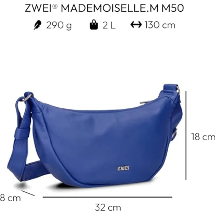 Zwei Mademoiselle.M Umhängetasche, blau, 32 cm, aus 100% Polyurethan – Bild 2