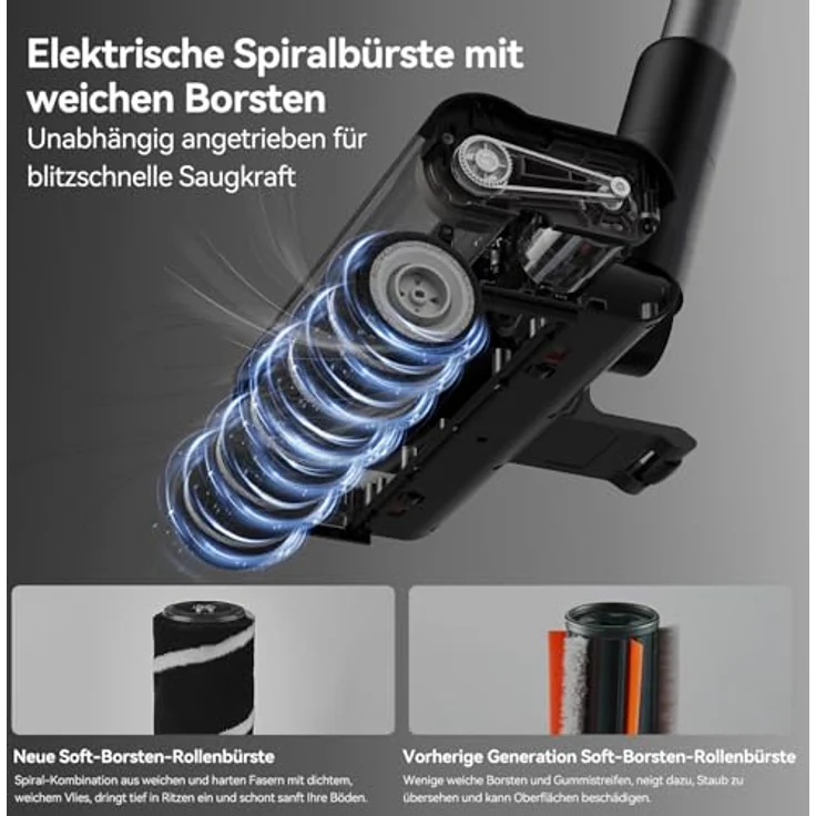 "Deerma Hand-und Stielstaubsauger DEM-T30W Akku-Staubsauger, 240 W - Mit optischem Stauberkennungssystem, grüner Staubreflektorleuchte und 9-Kegel-Zyklonkanal" – Bild 2